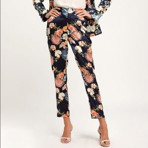 Floral Ankle Crop Dress Pants